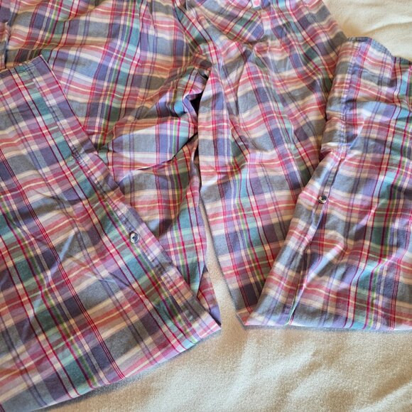 Victorias Secret Med M Lounge PJ Pants Blue Checks Loungewear Pajama Drawstring - Picture 9 of 15